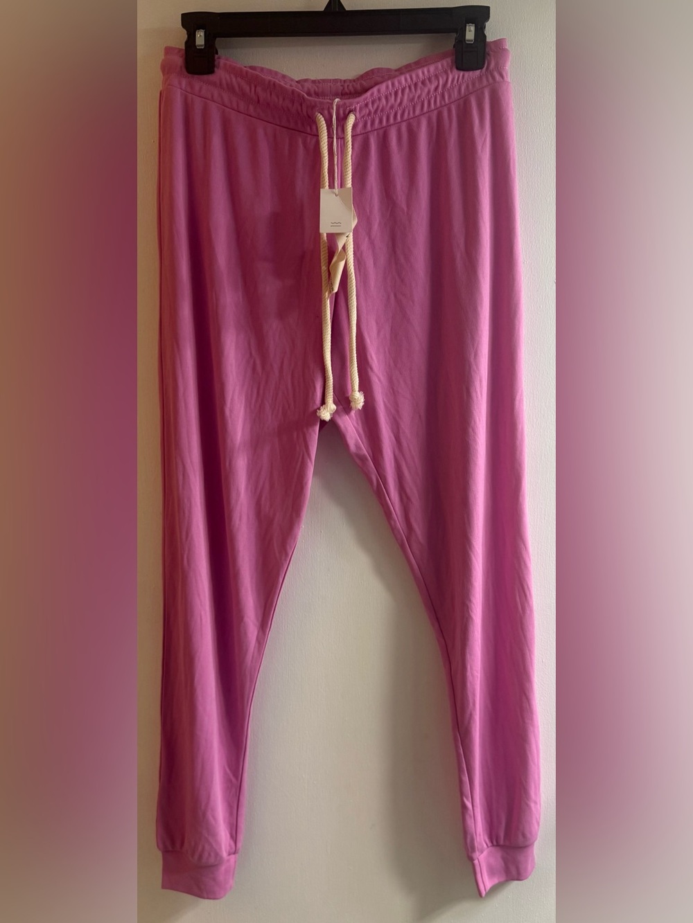 saltwater LUXE Pink Jogger Pants with Cream Drawstring